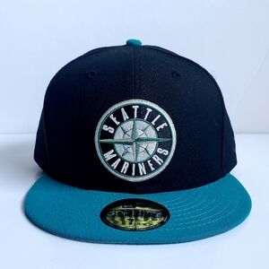 MLB SEATTLE MARINERS Fitted Cap Baseball Hat Genuine Merch Sporty NEW ERA NWT